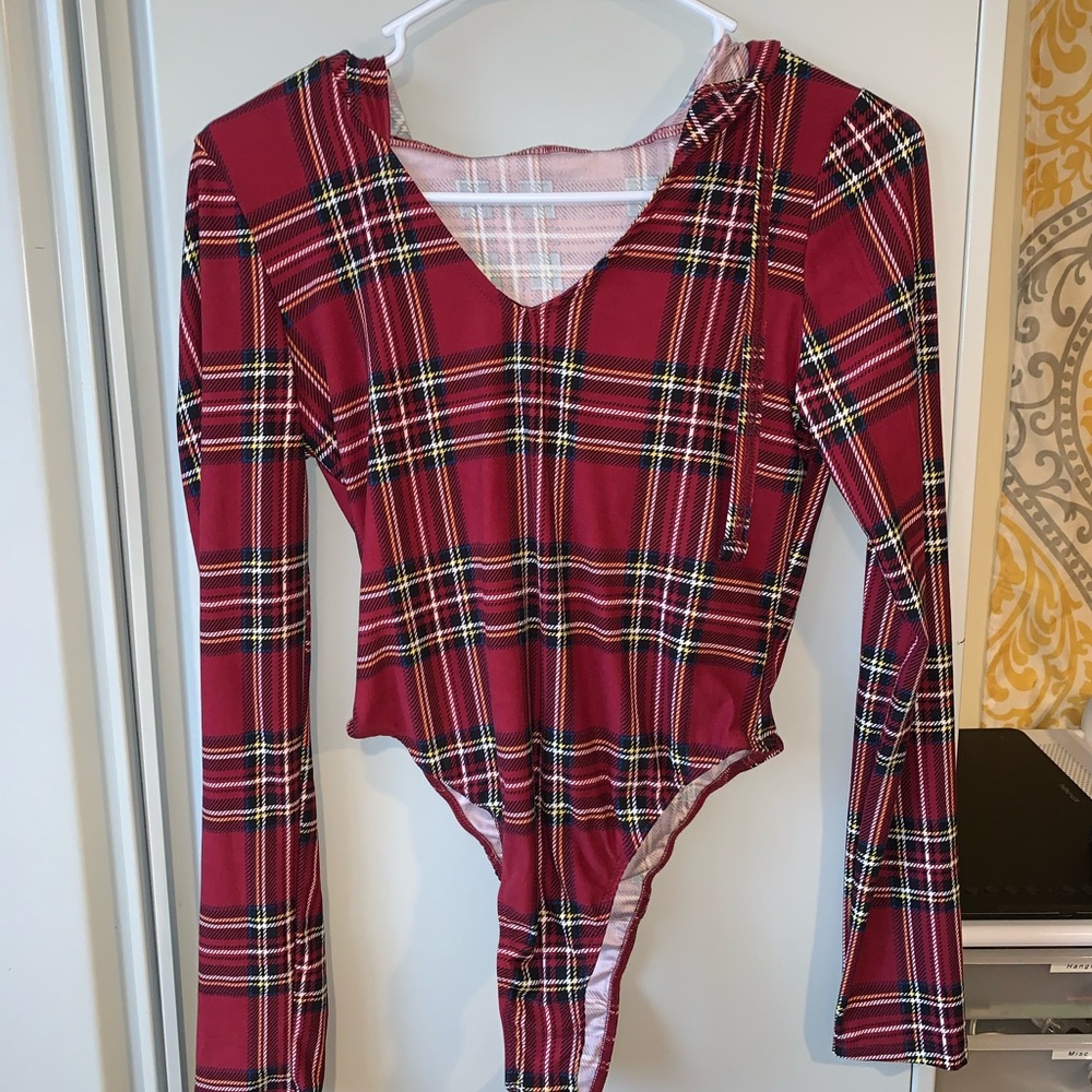 Plaid Hooded Bodysuit
